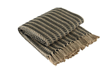 Cable Throw - Black & Tan 50x60 Park Designs - The Fox Decor